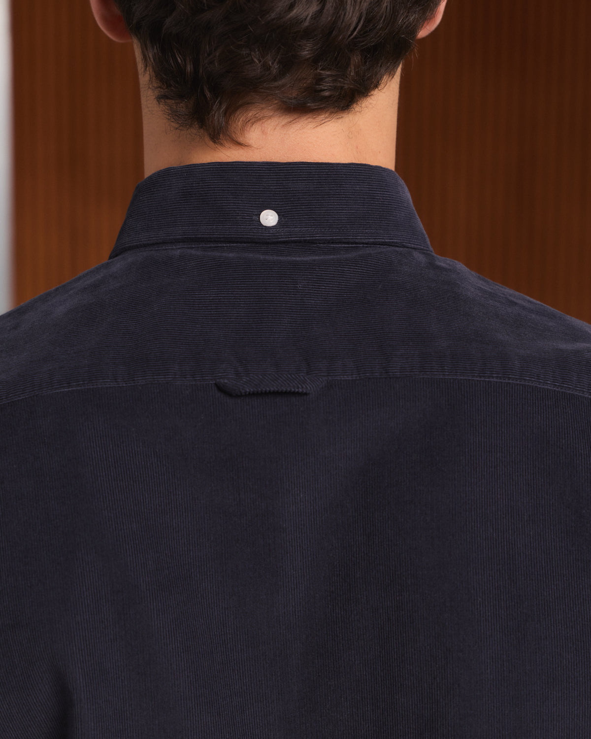 Chemise décontractée en velours côtelé marine