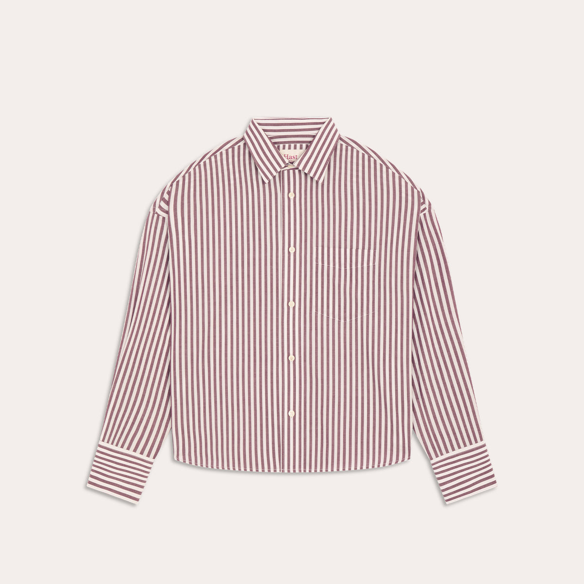 Burgundy striped cotton shirt