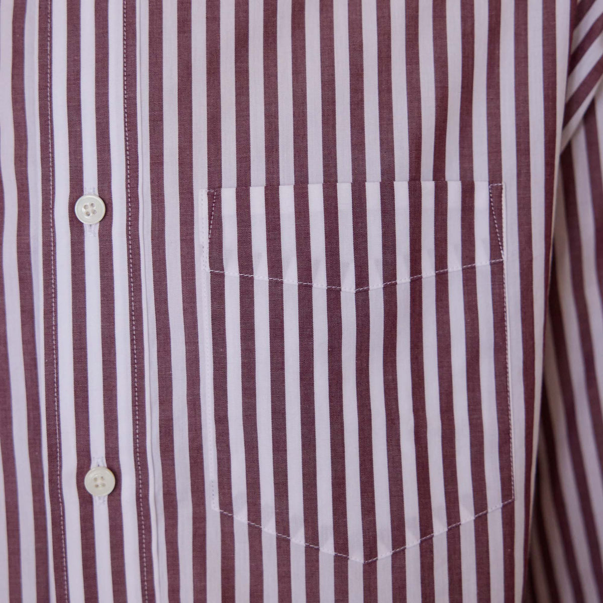 Burgundy striped cotton shirt