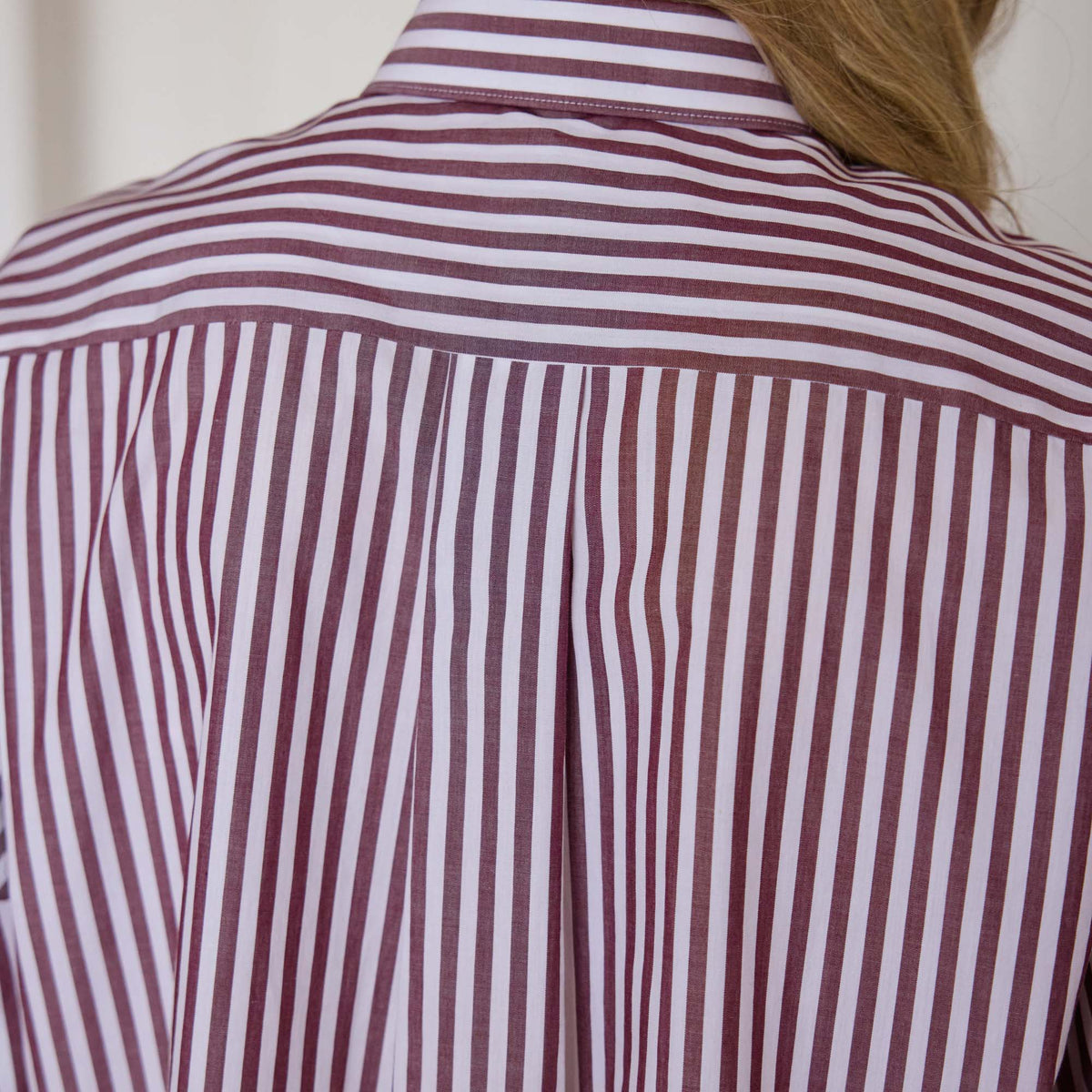 Burgundy striped cotton shirt