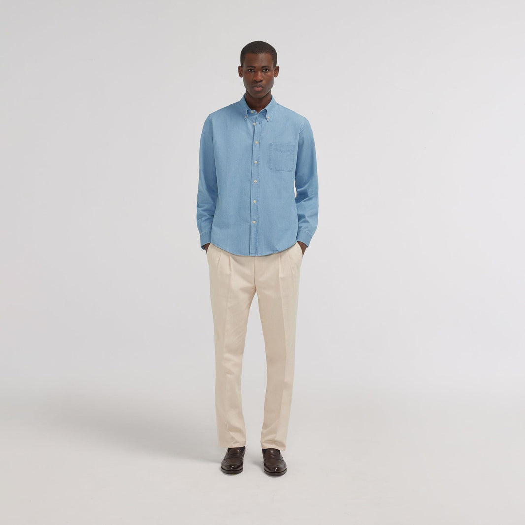 Chemise en denim bleu clair