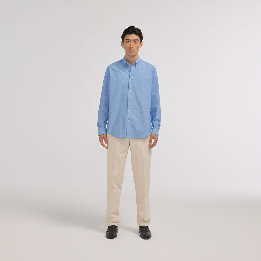Chemise en oxford bleue