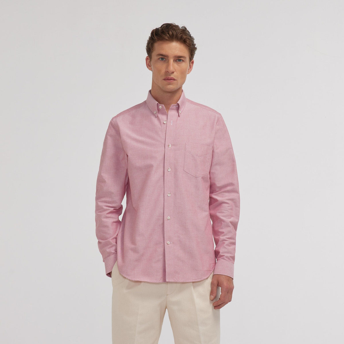 Shirt in burgundy Oxford