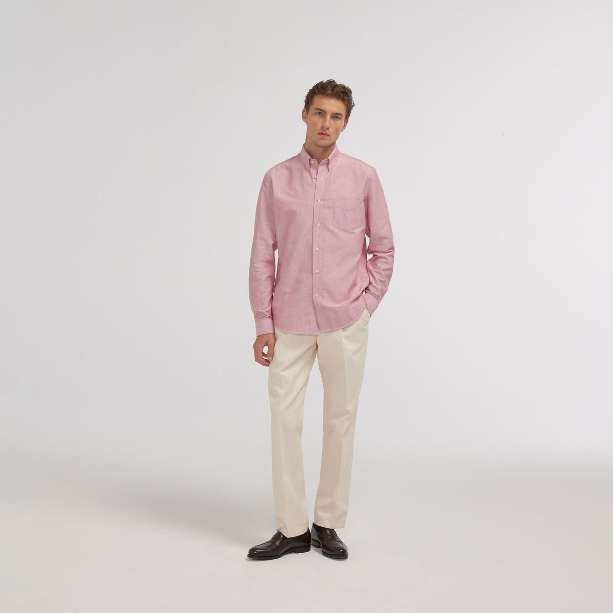 Shirt in burgundy Oxford