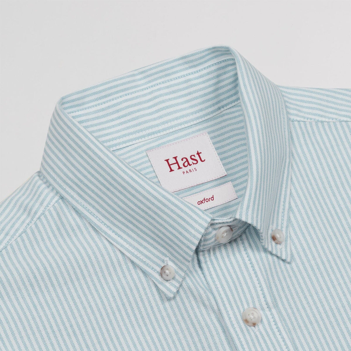 Green striped Oxford shirt