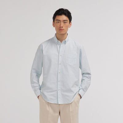 Oxford shirt with green stripes