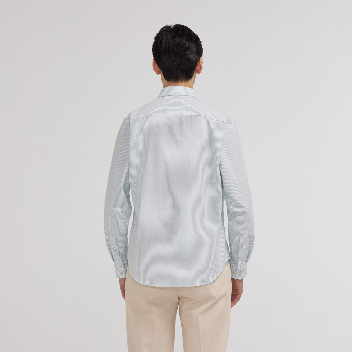 Green striped Oxford shirt