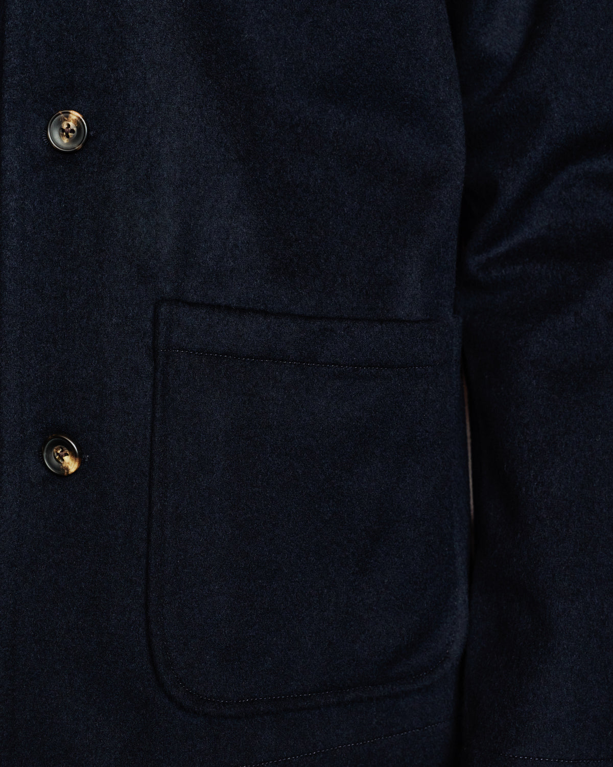 Veste col officier en laine Loden marine