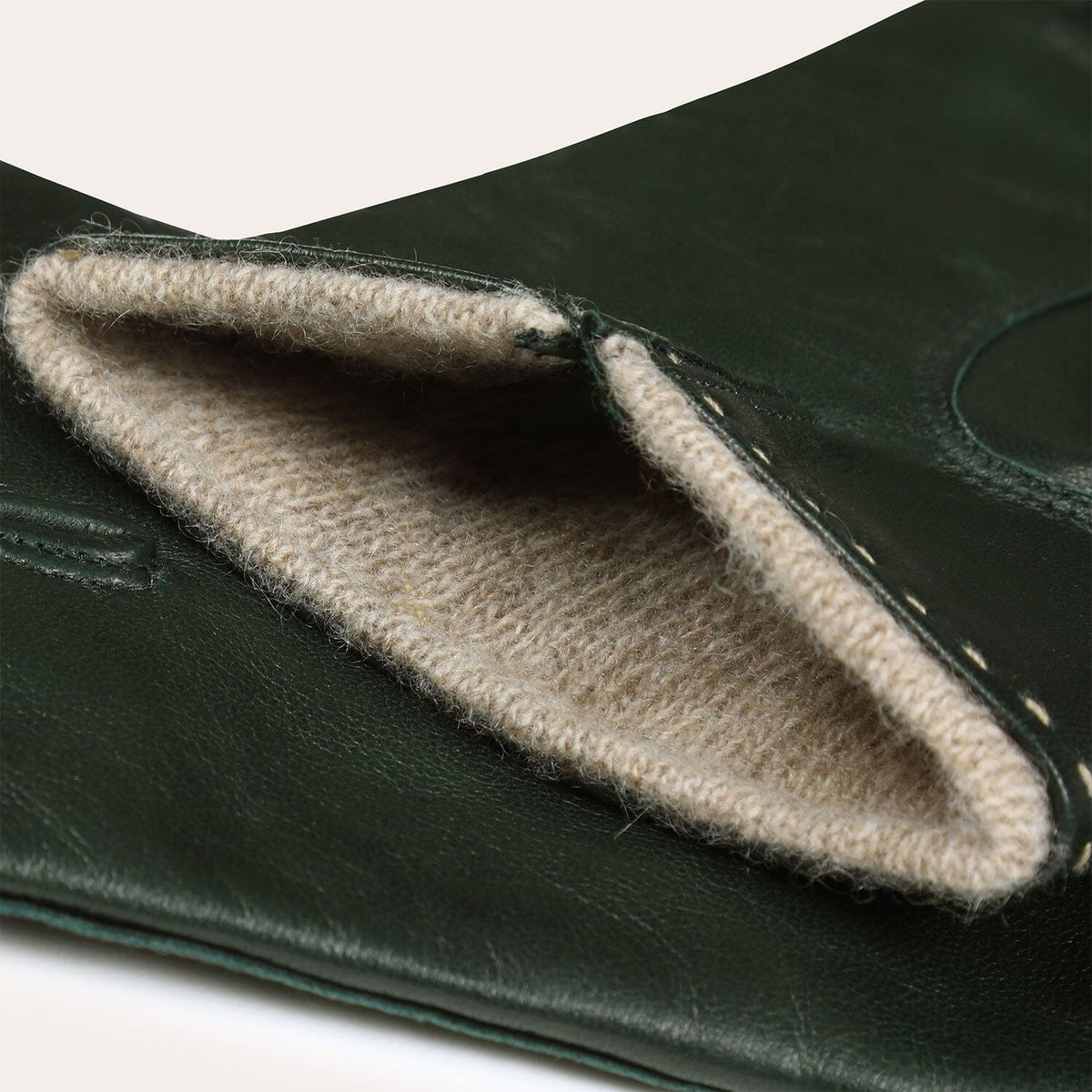 Forest green leather gloves