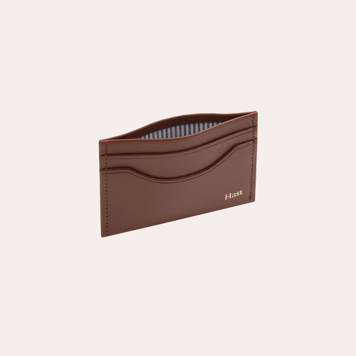 Porte-cartes en cuir lisse marron