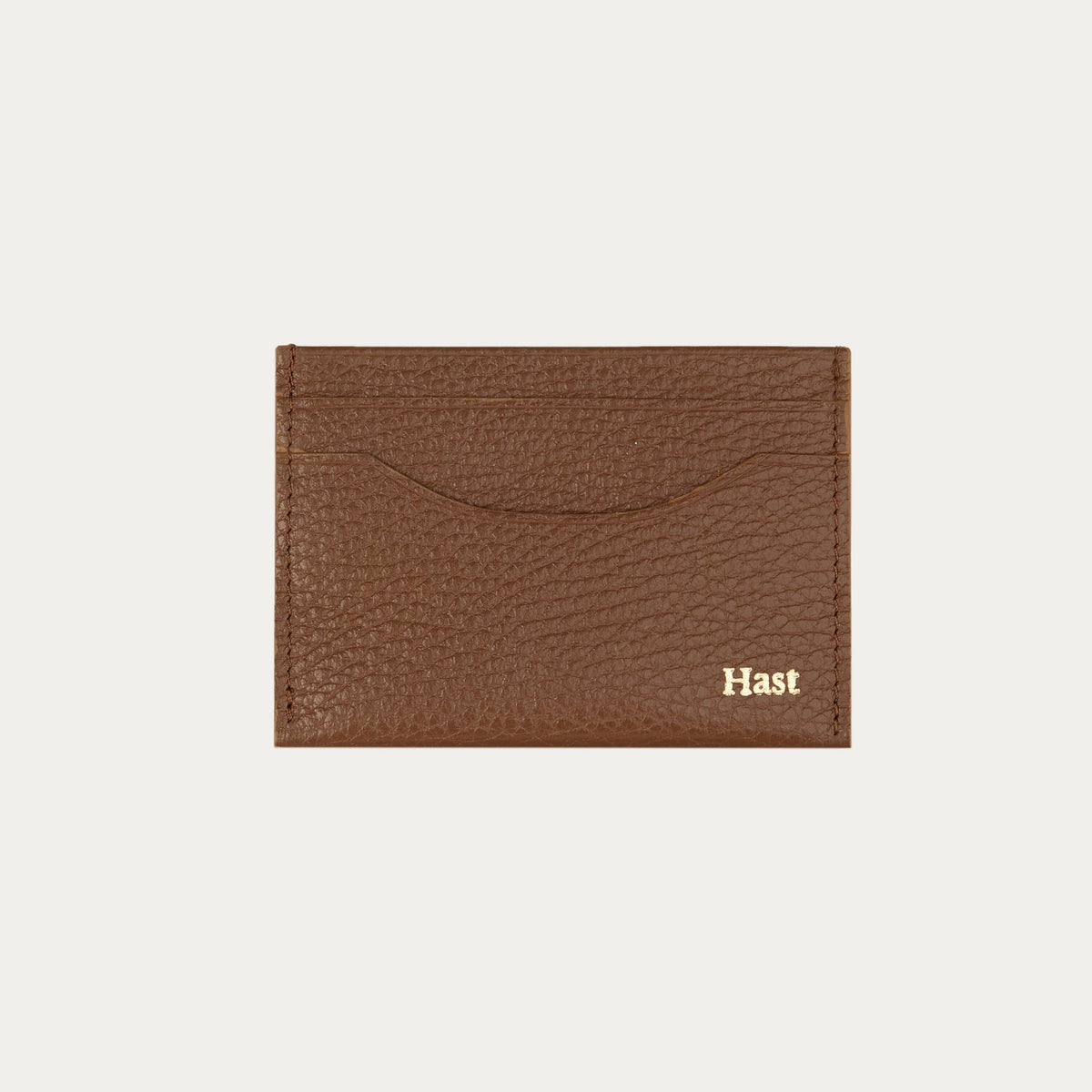 Porte-cartes marron en cuir grainé