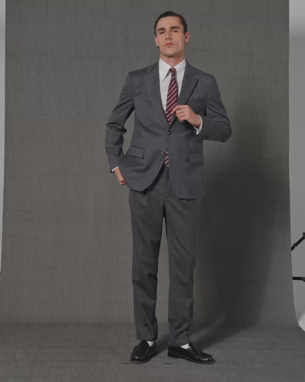 Veste formelle en laine gris anthracite