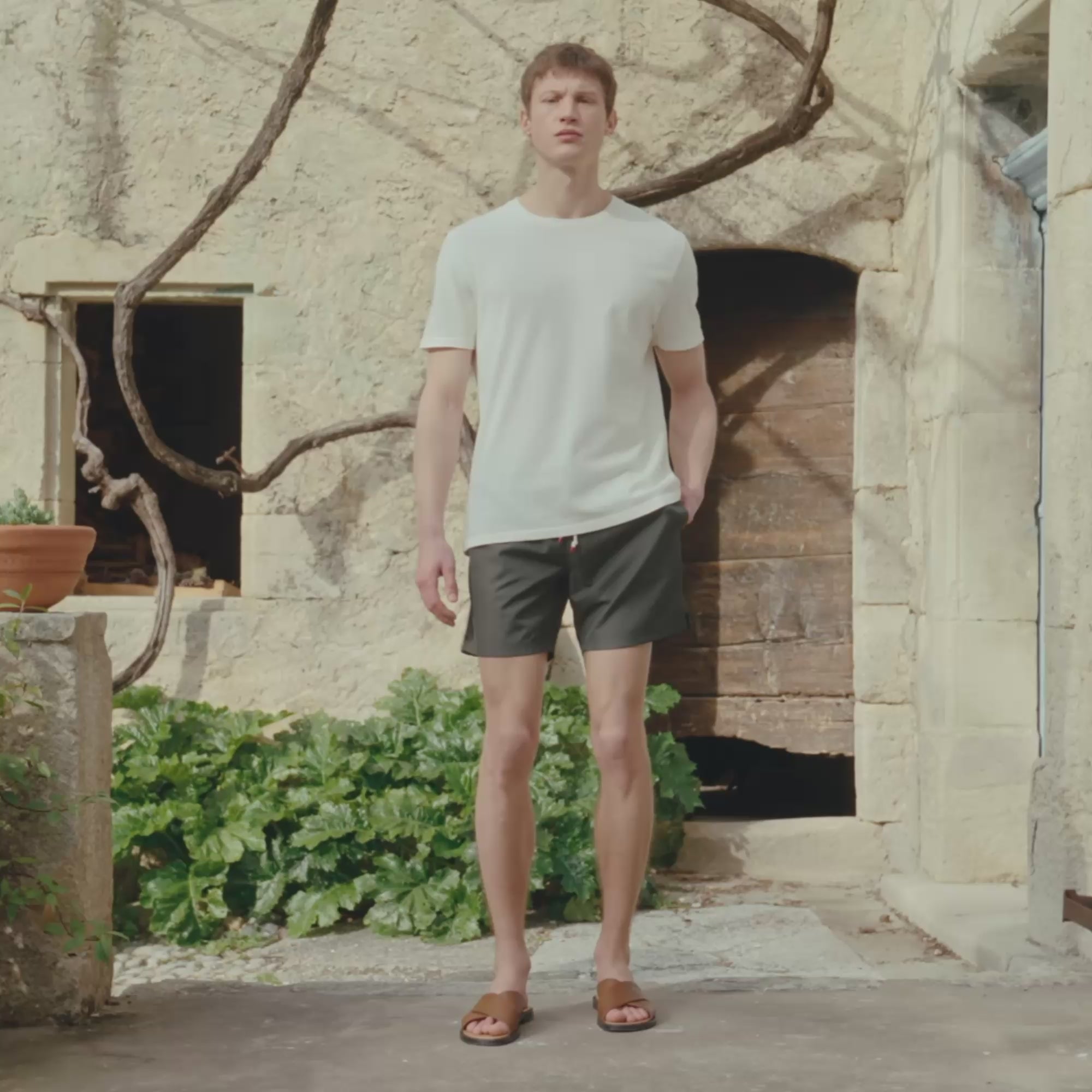 Khaki Seaqual® swim shorts